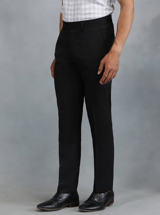 Coffee Brown Solid Super Slim Fit Formal Trouser | Greenfibre