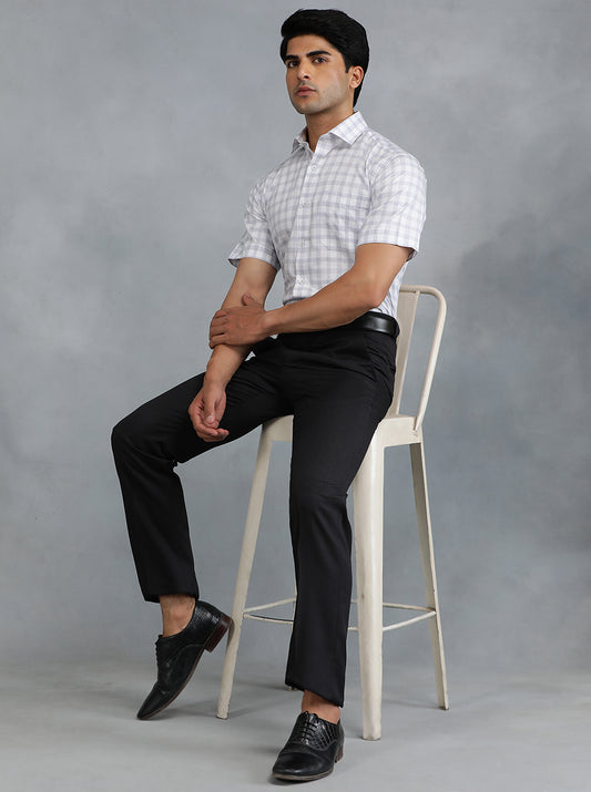 Coffee Brown Solid Super Slim Fit Formal Trouser | Greenfibre