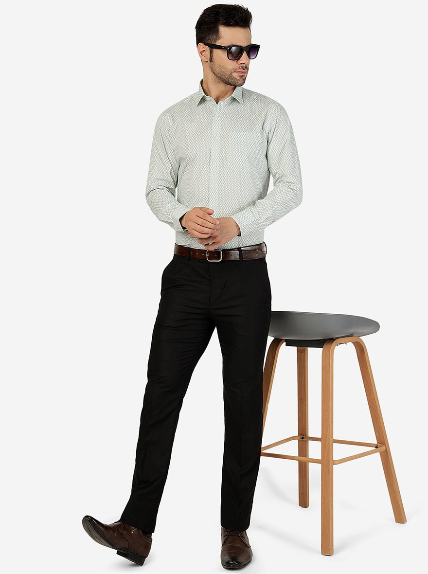Black Solid Super Slim Fit Formal Trouser | Greenfibre