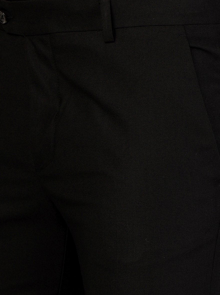 Black Solid Super Slim Fit Formal Trouser | Greenfibre