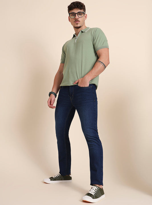 Dark Indigo Washed Narrow Fit Jeans | Greenfibre