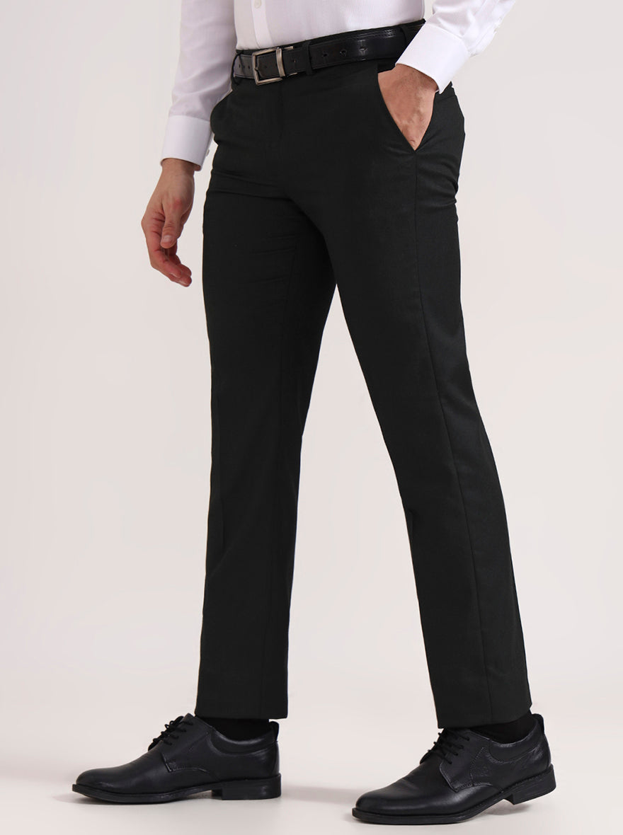 Green Solid Slim Fit Formal Trouser | Greenfibre