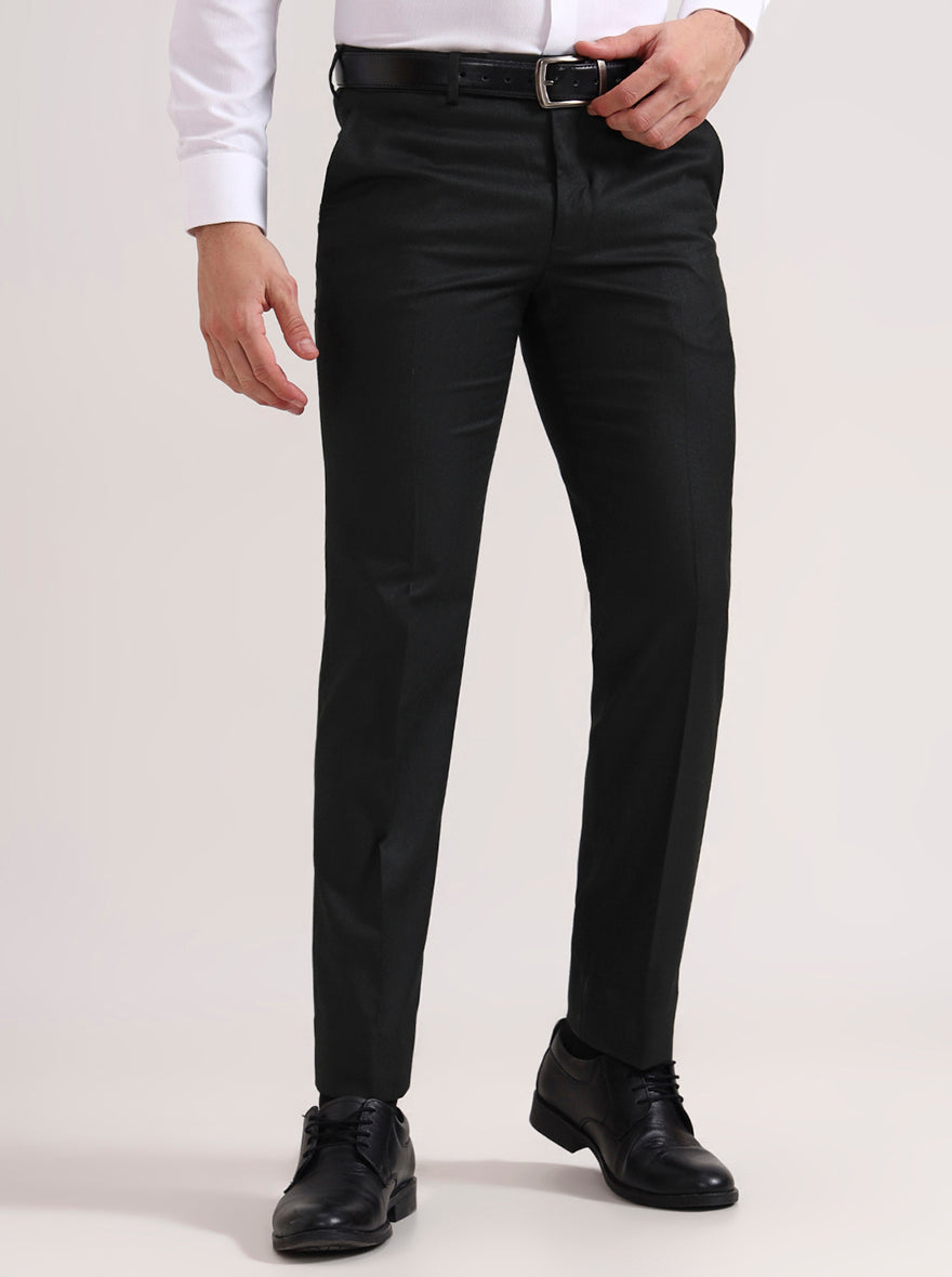 Green Solid Slim Fit Formal Trouser | Greenfibre