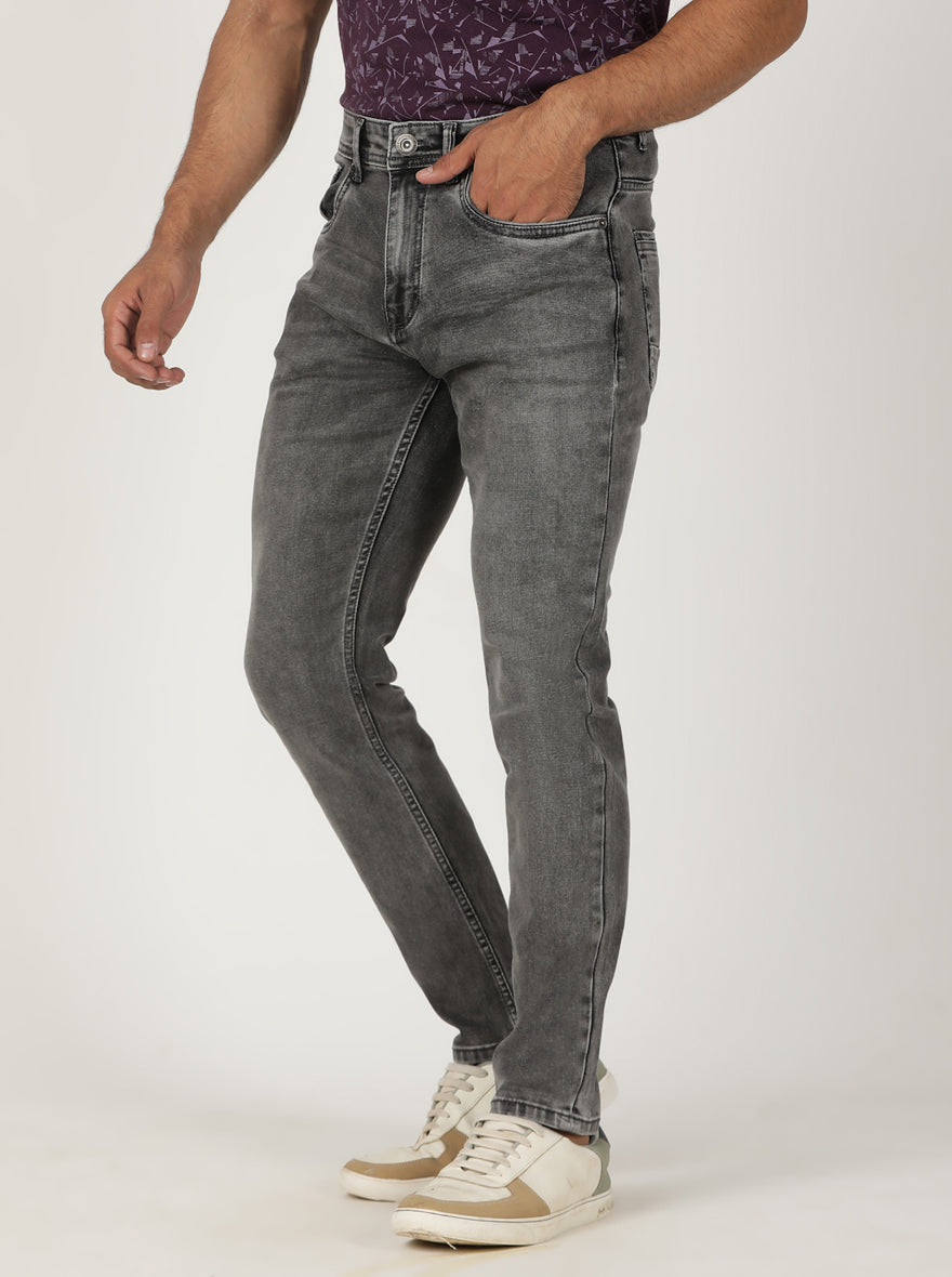 Light Grey Washed Urban Fit Jeans | Greenfibre
