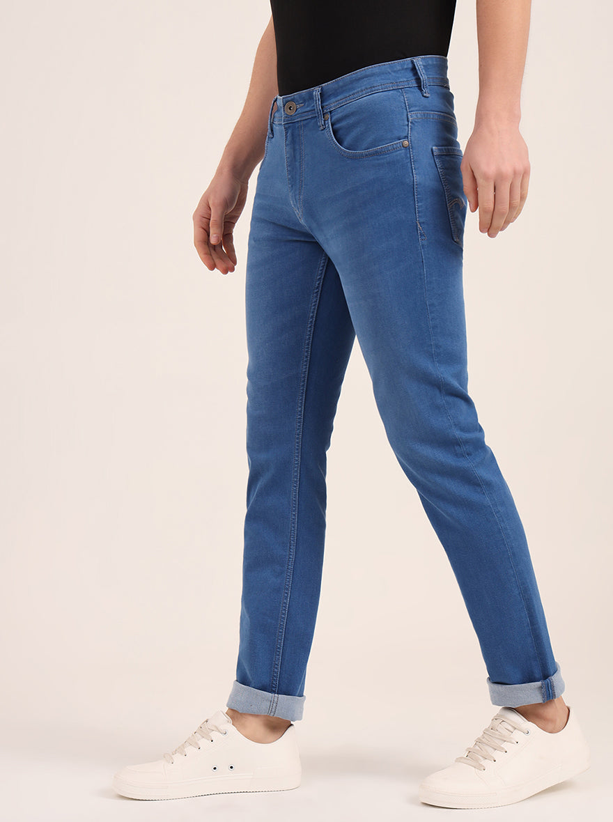 Blue Washed Narrow Fit Jeans | Greenfibre