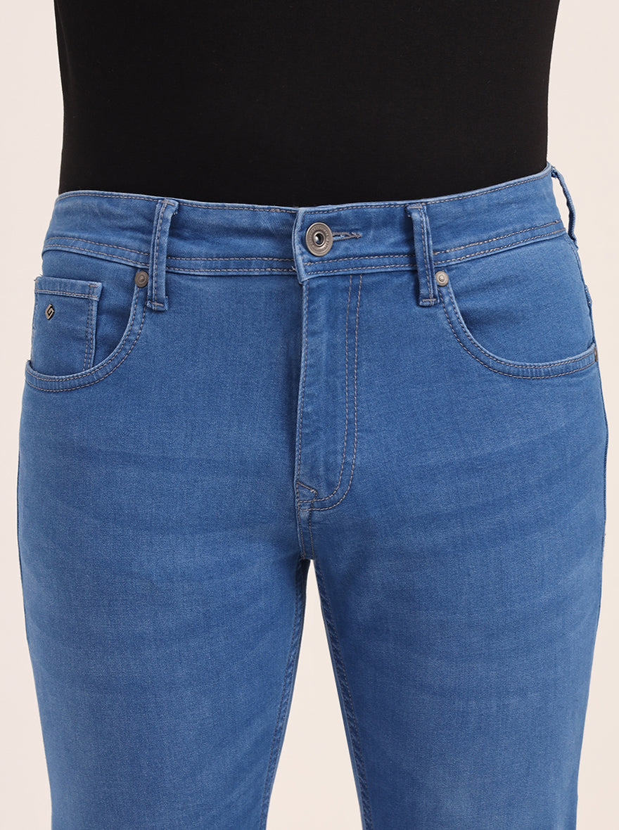 Blue Washed Narrow Fit Jeans | Greenfibre