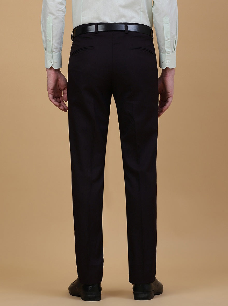 Wine Solid Slim Fit Formal Trouser | Greenfibre
