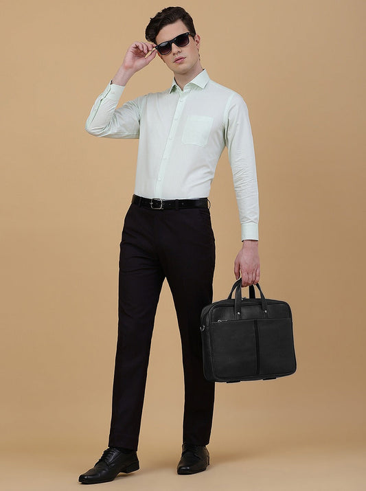 Wine Solid Slim Fit Formal Trouser | Greenfibre