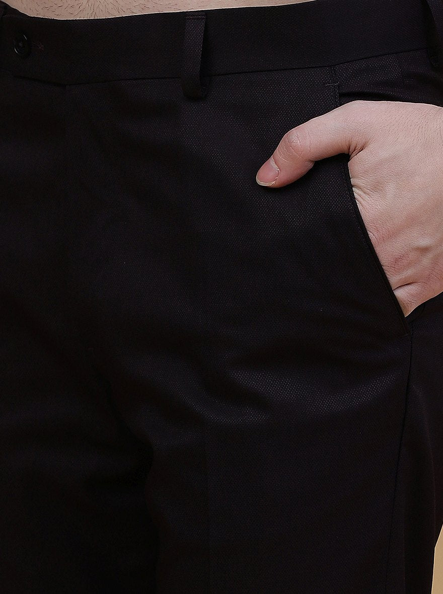 Wine Solid Slim Fit Formal Trouser | Greenfibre