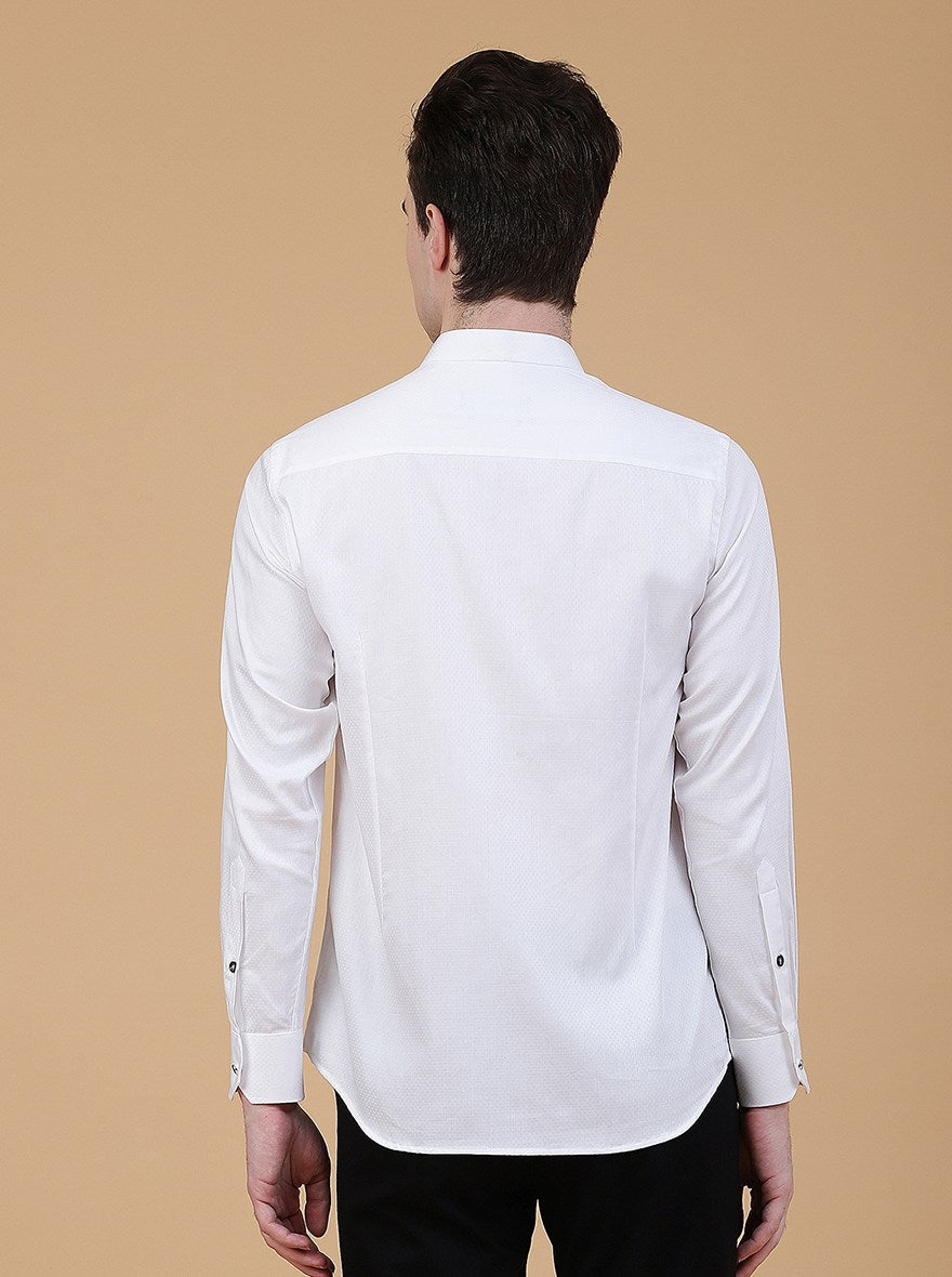 White Solid Slim Fit Formal Shirt | Greenfibre