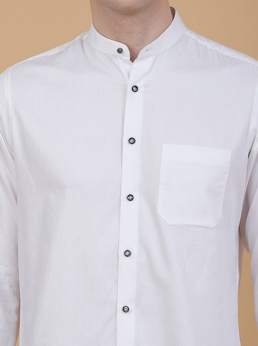 White Solid Slim Fit Formal Shirt | Greenfibre