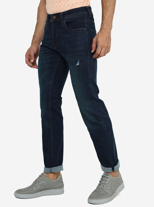 Indigo Blue Washed Narrow Fit Jeans | Greenfibre