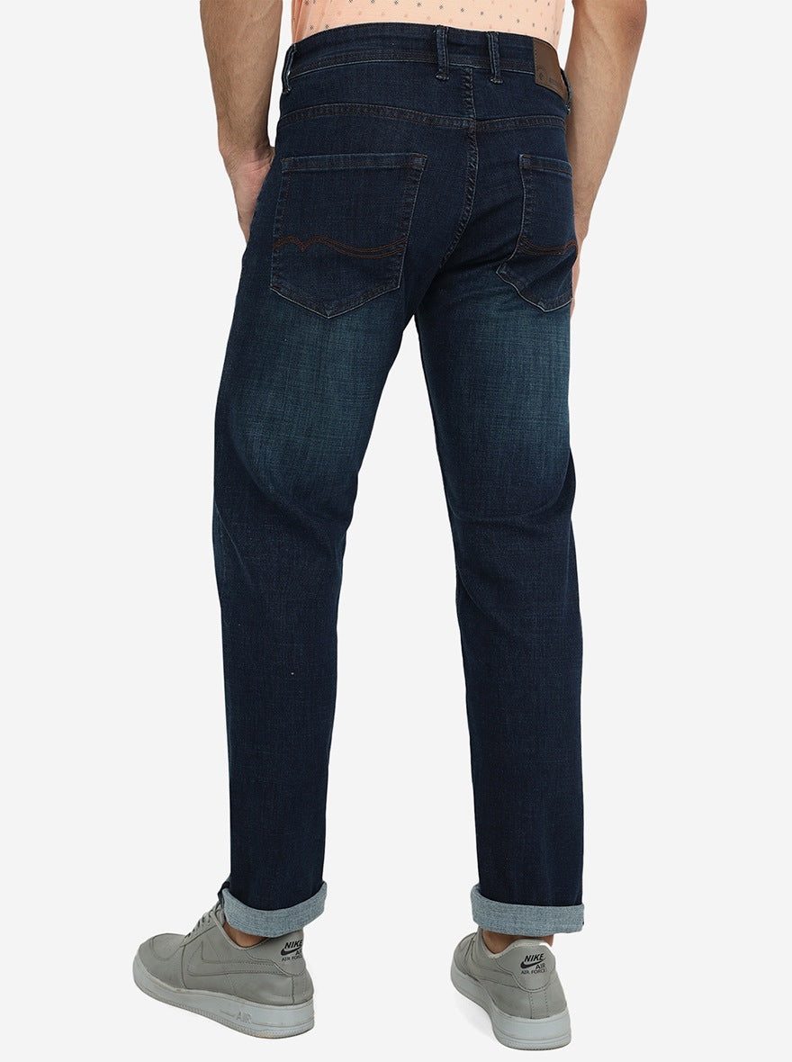 Indigo Blue Washed Narrow Fit Jeans | Greenfibre