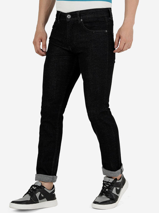 Black Solid Narrow Fit Jeans | Greenfibre