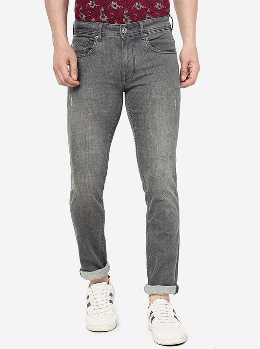 Slate Grey Solid Narrow Fit Jeans | Greenfibre