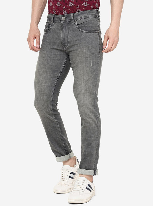 Slate Grey Solid Narrow Fit Jeans | Greenfibre