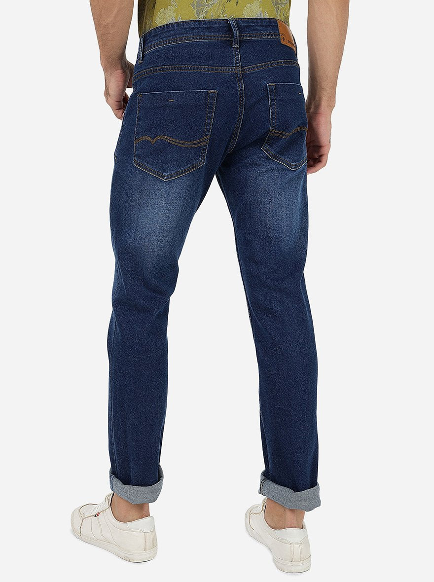 Denim Blue Washed Narrow Fit Jeans | Greenfibre