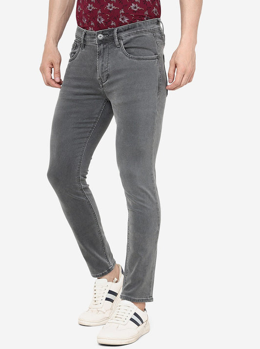 Mid Grey Solid Urban Fit Jeans | Greenfibre