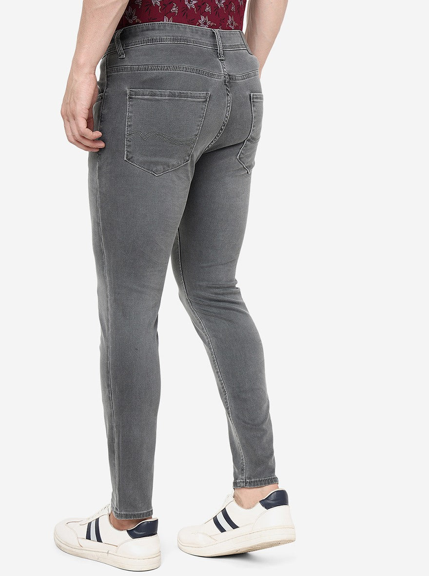 Mid Grey Solid Urban Fit Jeans | Greenfibre