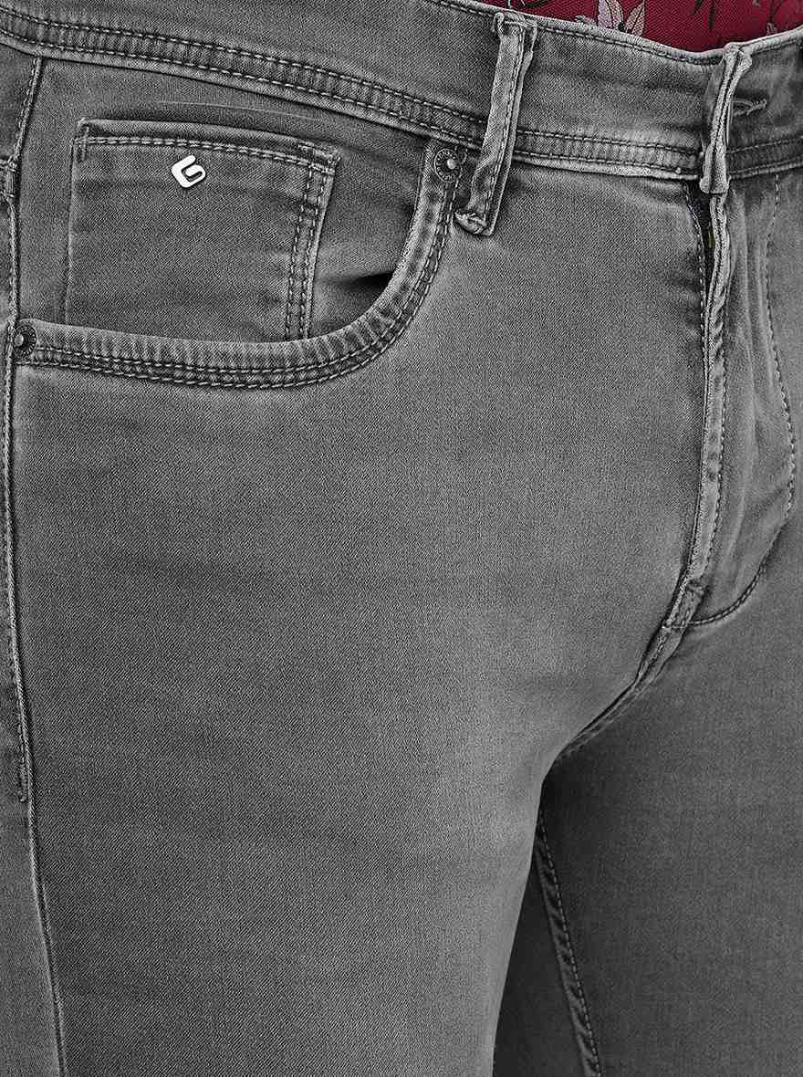 Mid Grey Solid Urban Fit Jeans | Greenfibre