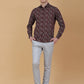 Maroon Printed Slim Fit Party Wear Shirt | Greenfibre