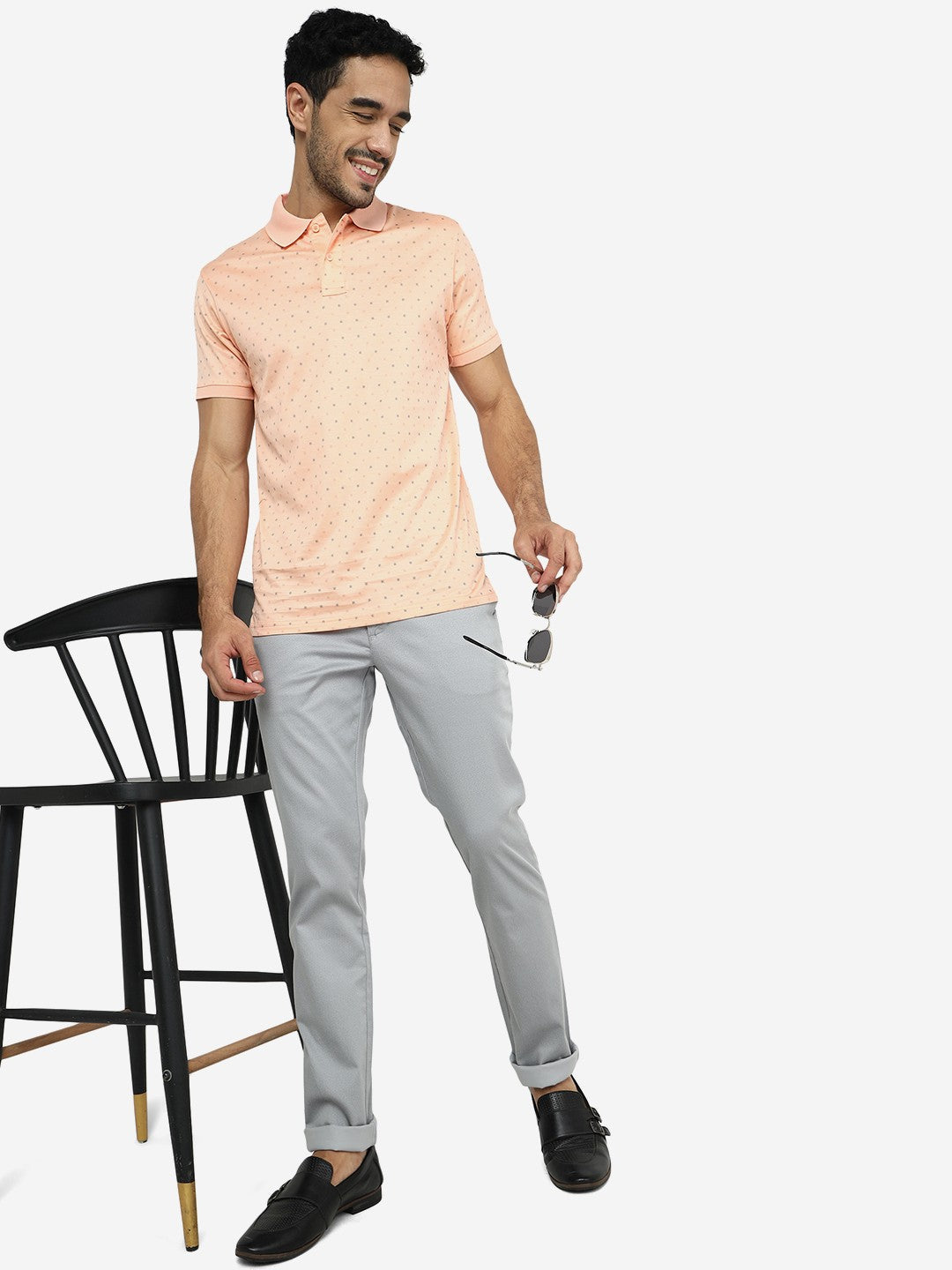 Light Blue Solid Super Slim Fit Casual Trouser | Greenfibre