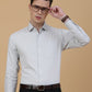Light Grey Printed Slim Fit Formal Shirt | Greenfibre
