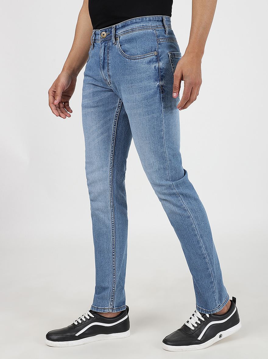 Blue Washed Narrow Fit Jeans | Greenfibre