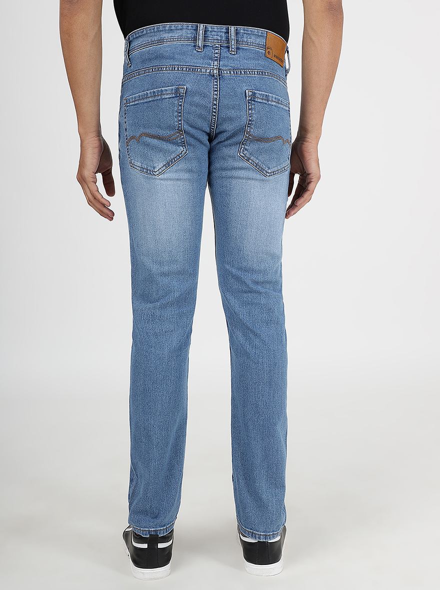 Blue Washed Narrow Fit Jeans | Greenfibre