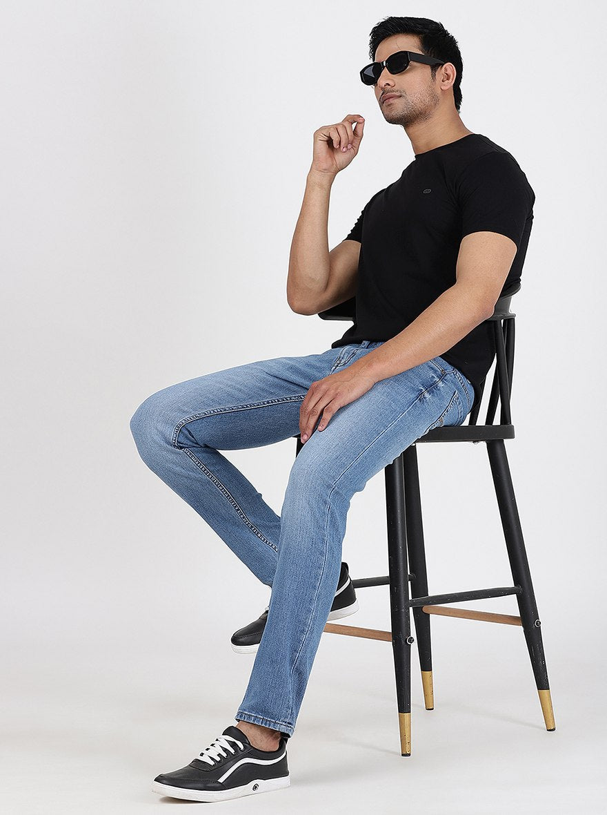 Blue Washed Narrow Fit Jeans | Greenfibre