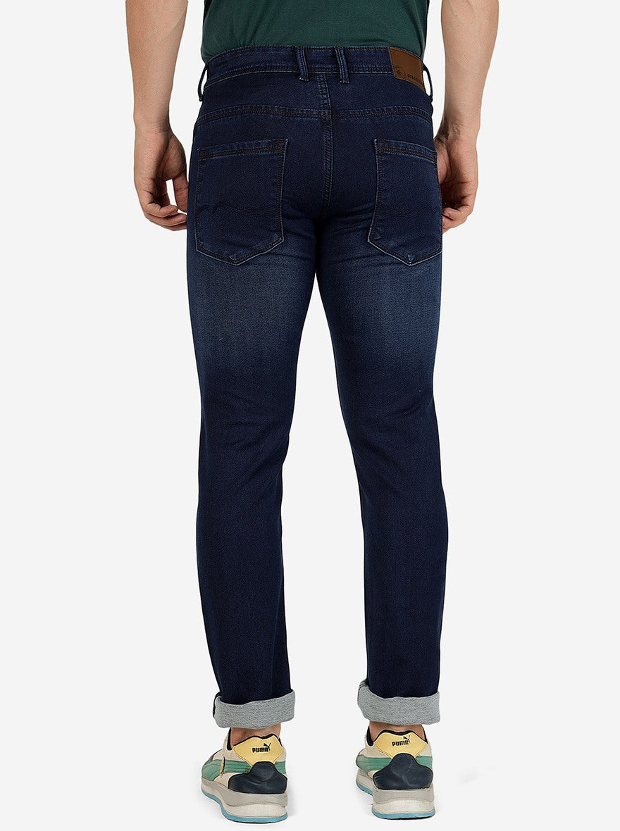 Indigo Blue Washed Narrow Fit Jeans | Greenfibre