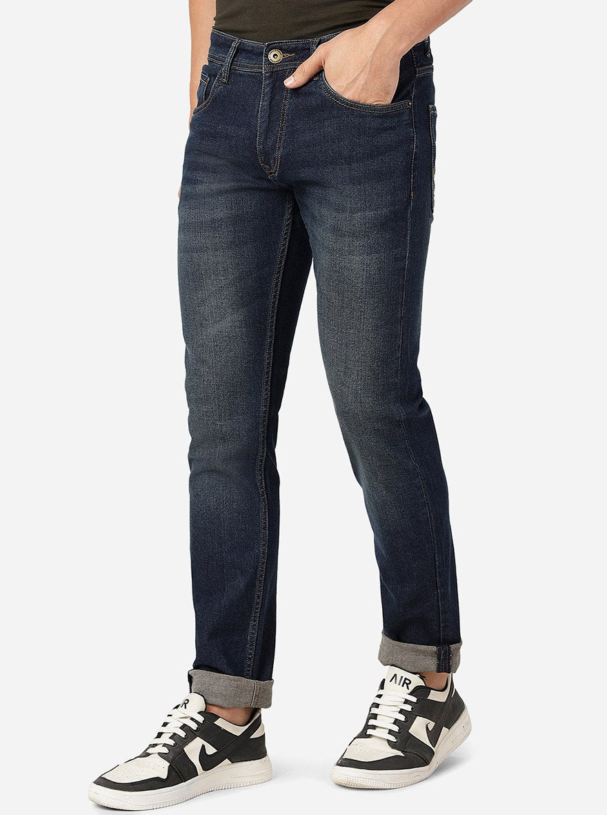 Tinted Blue Washed Narrow Fit Jeans | Greenfibre