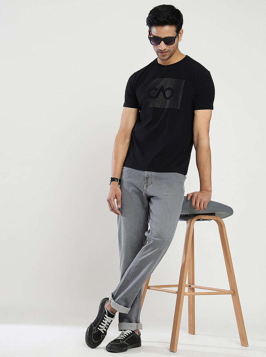 Grey Washed Straight Fit Jeans | Greenfibre