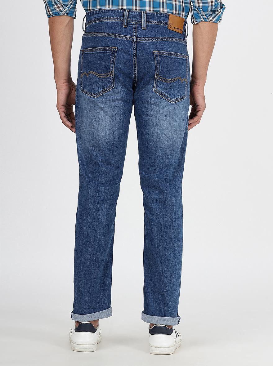 Blue Washed Straight Fit Jeans | Greenfibre