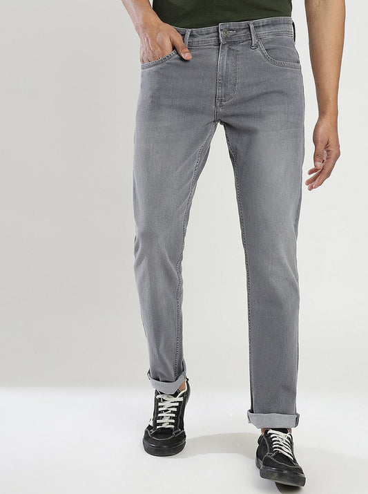 Grey Washed Narrow Fit Jeans | Greenfibre