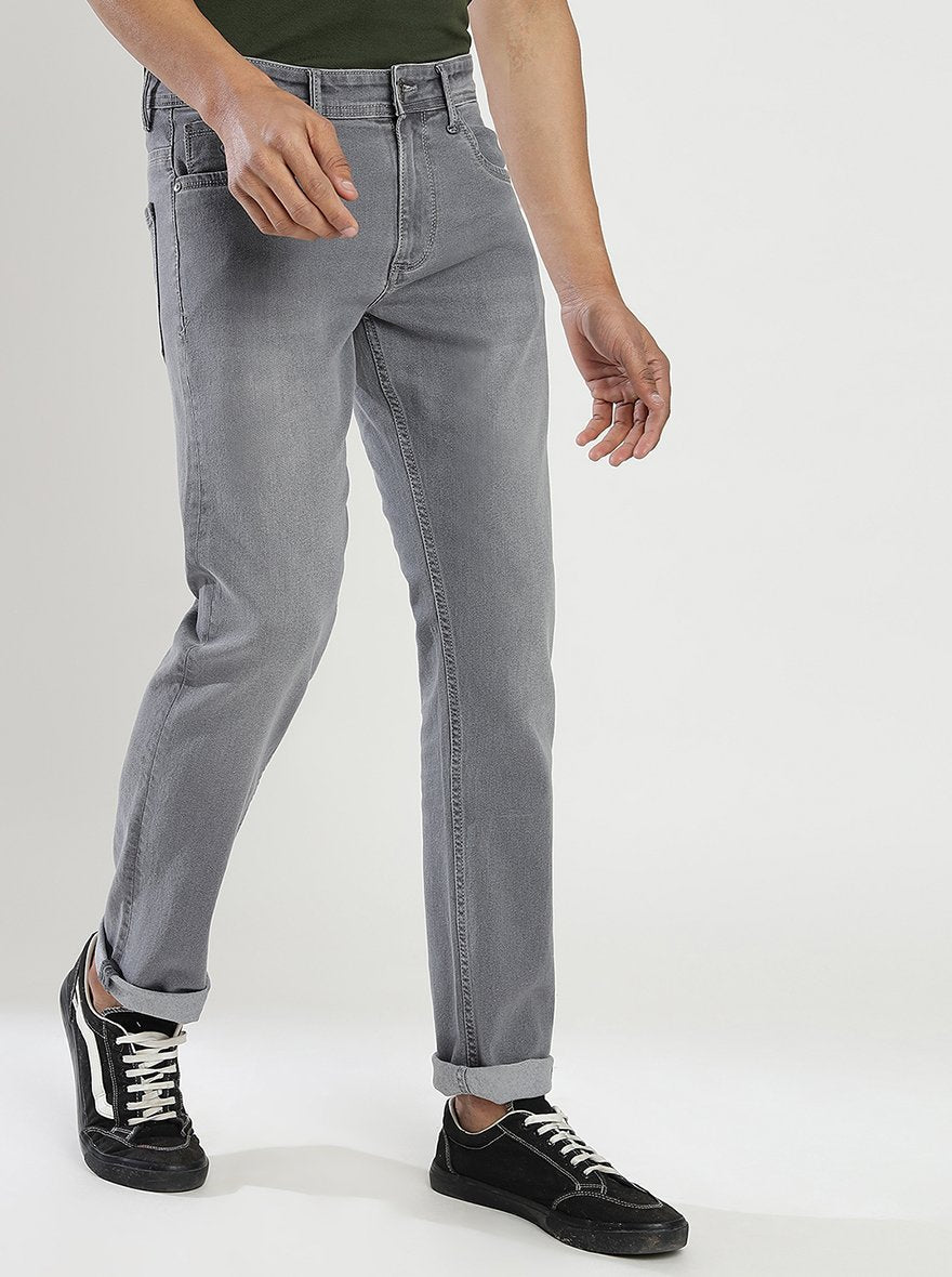 Grey Washed Narrow Fit Jeans | Greenfibre