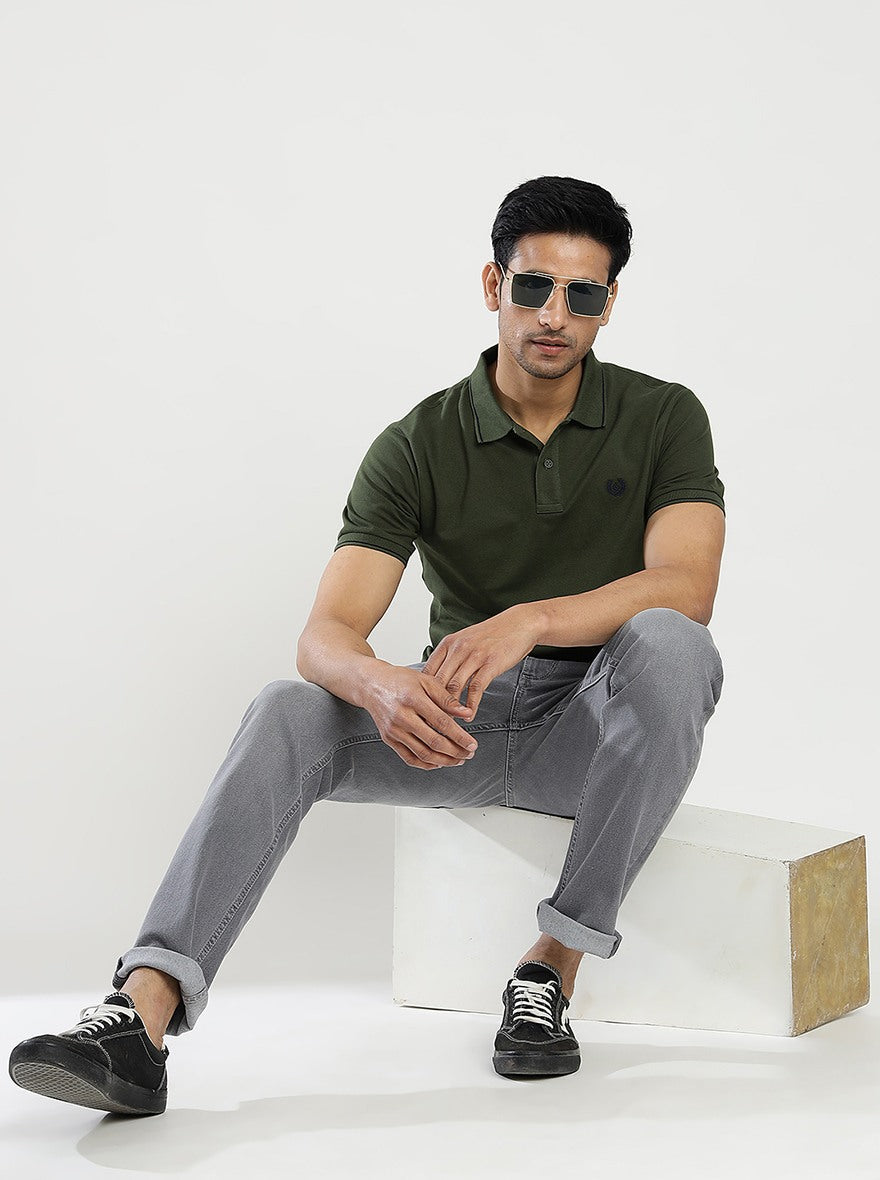 Grey Washed Narrow Fit Jeans | Greenfibre