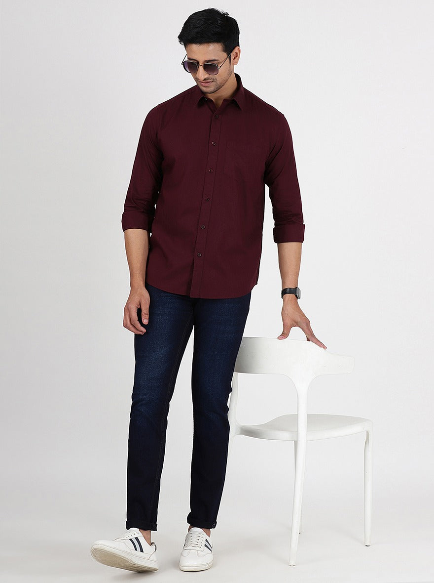 Navy Blue Washed Narrow Fit Jeans | Greenfibre