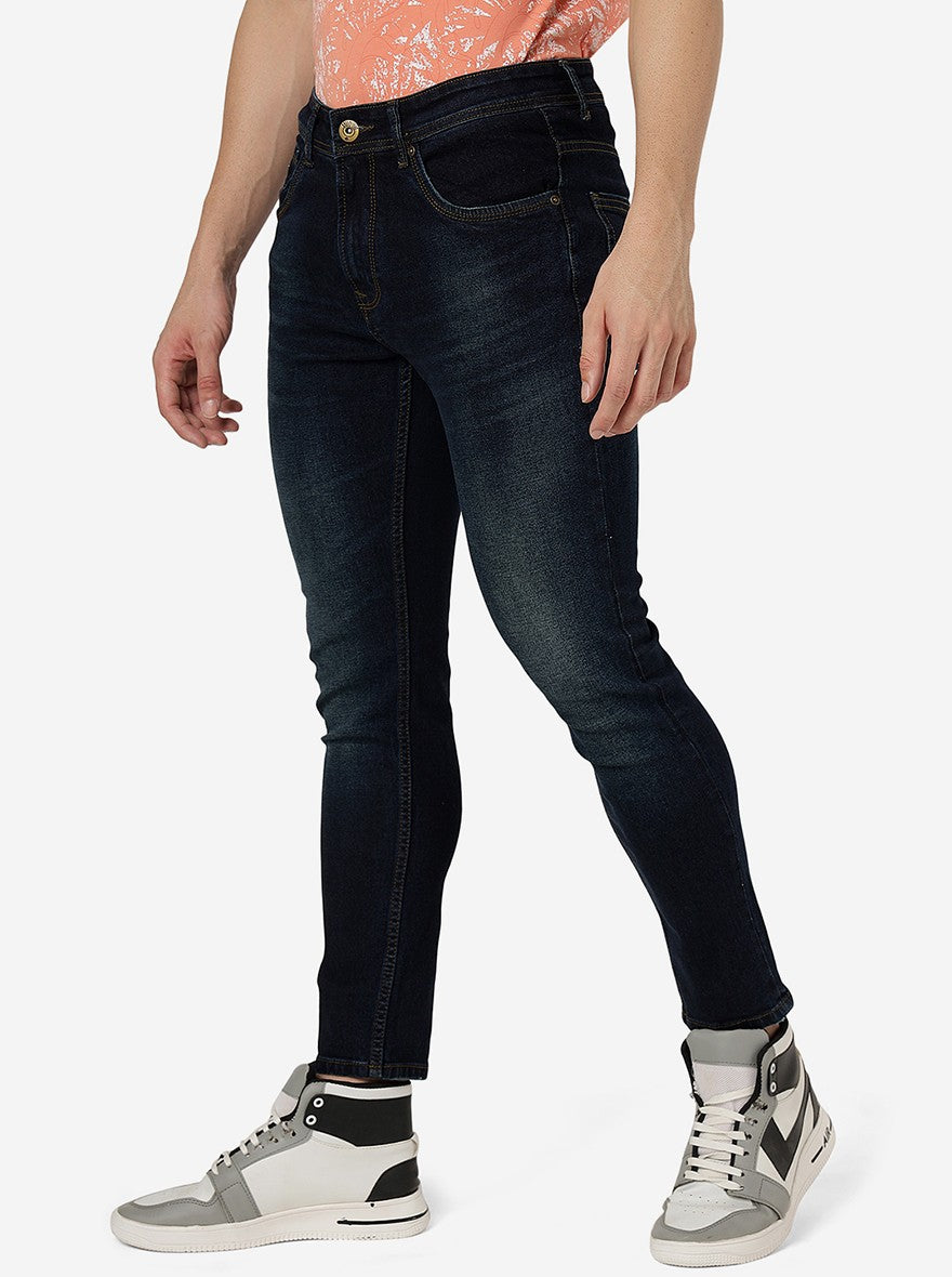 Tinted Blue Solid Urban Fit Jeans | Greenfibre