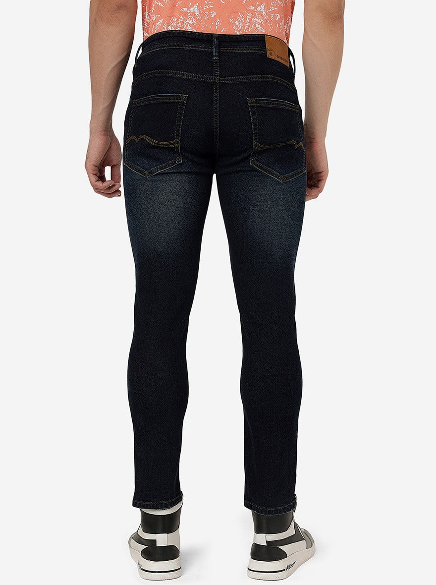 Tinted Blue Solid Urban Fit Jeans | Greenfibre
