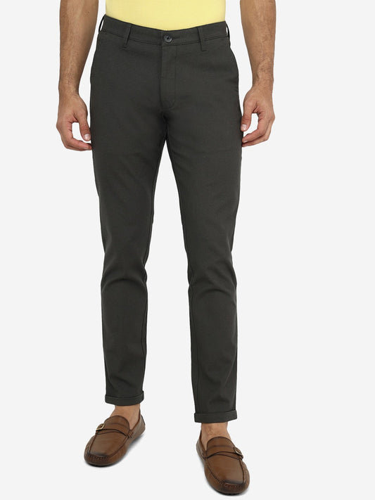 Light Olive Solid Neo Fit Casual Trouser | Greenfibre
