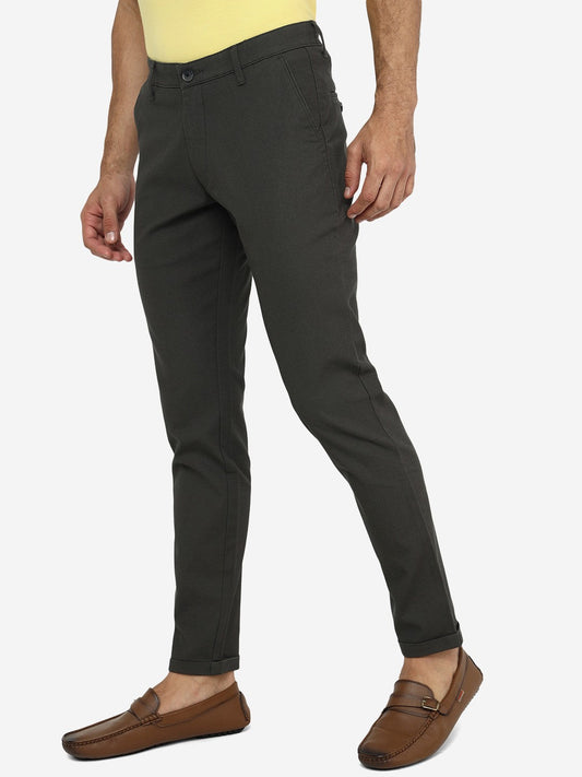 Light Olive Solid Neo Fit Casual Trouser | Greenfibre