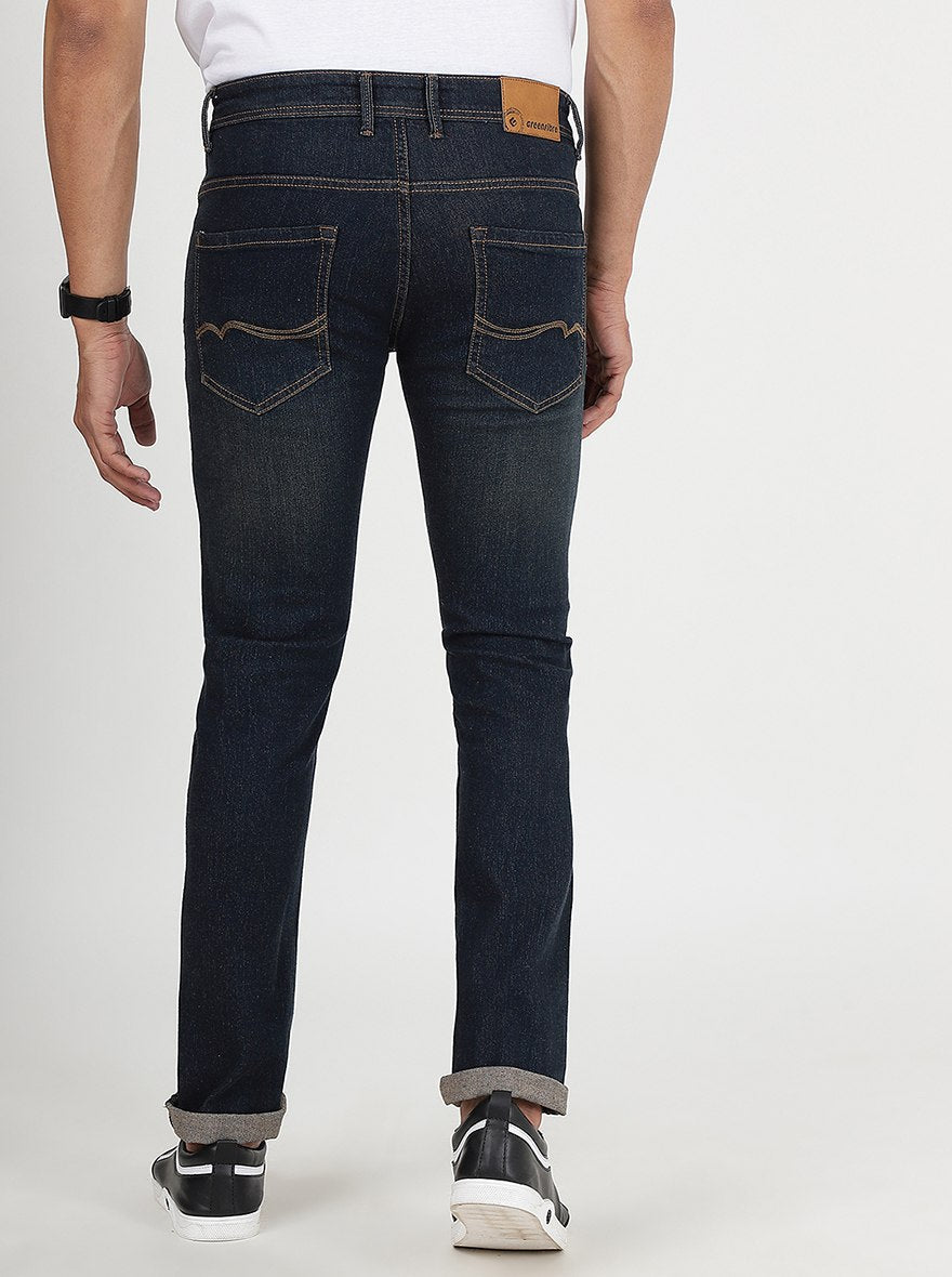 Dark Grey Washed Narrow Fit Jeans | Greenfibre