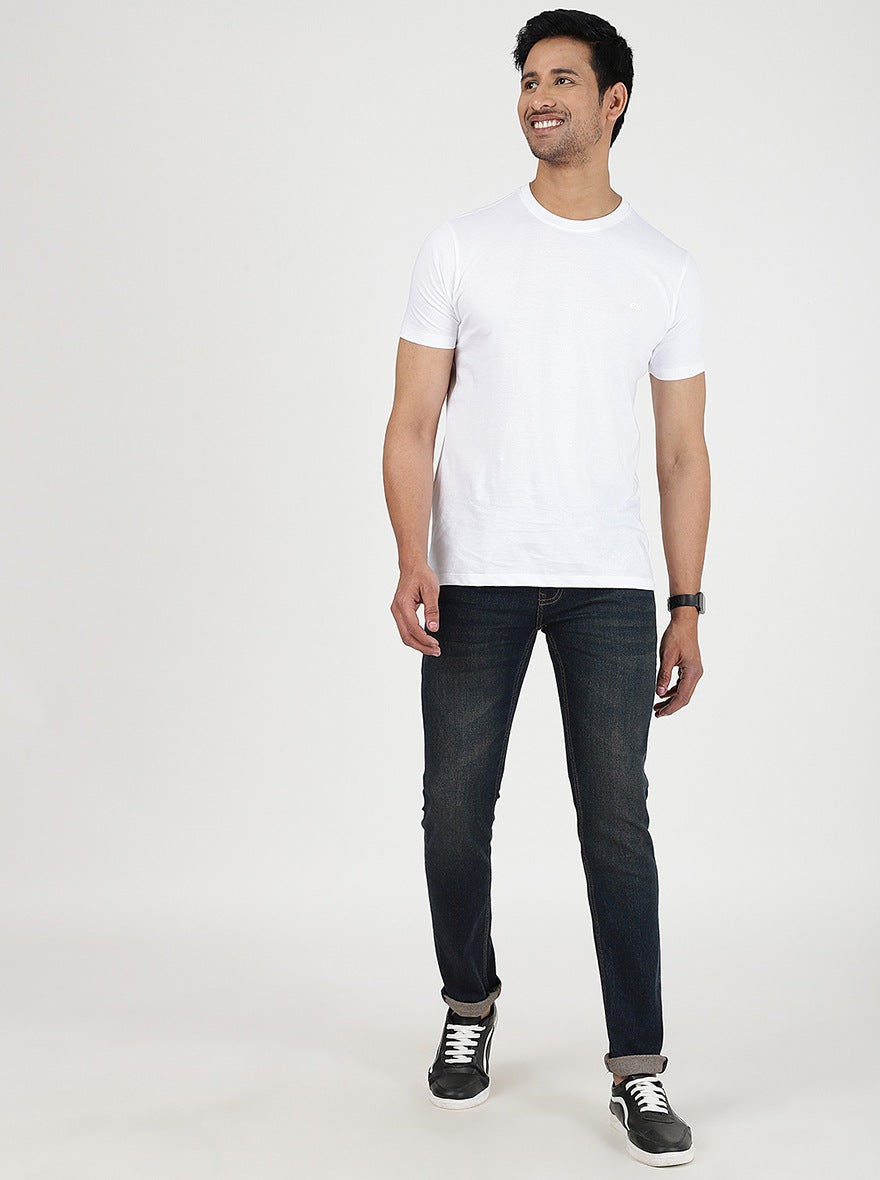 Dark Grey Washed Narrow Fit Jeans | Greenfibre