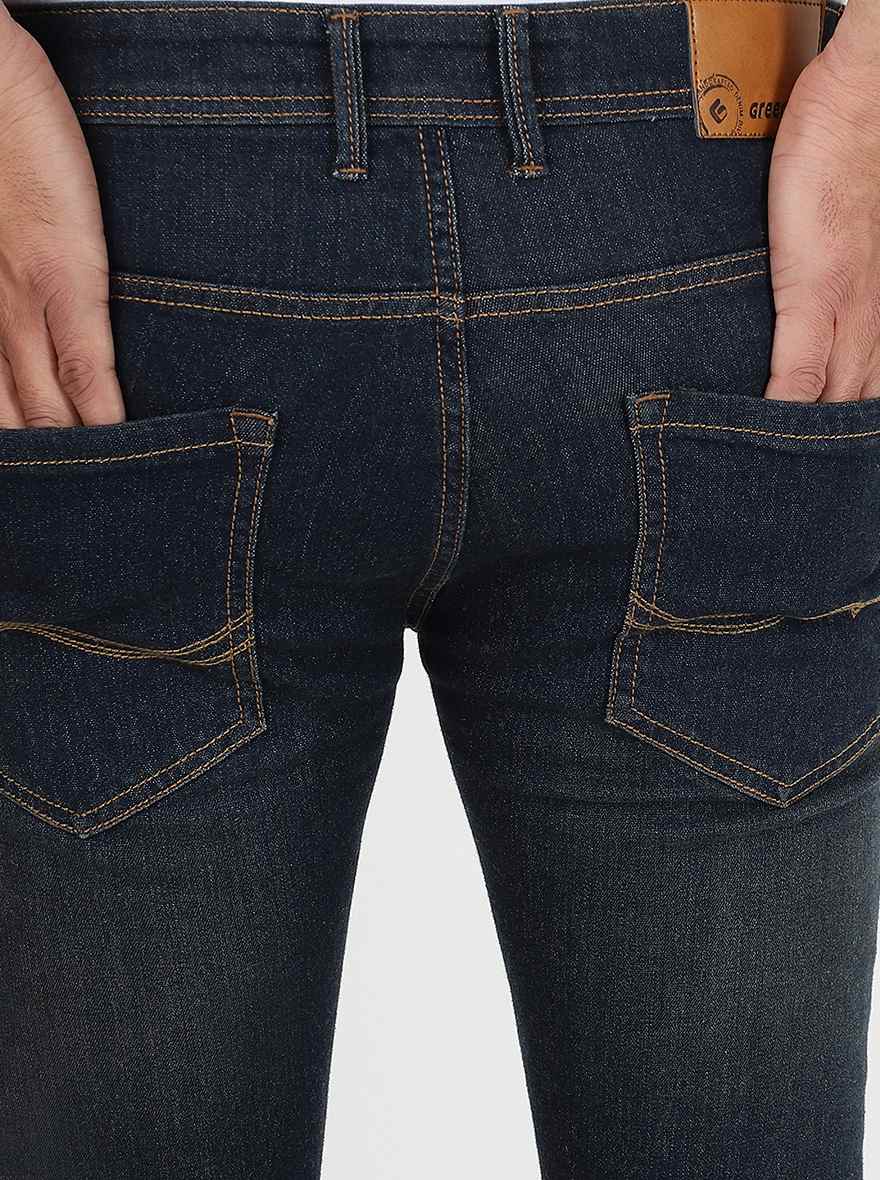 Dark Grey Washed Narrow Fit Jeans | Greenfibre