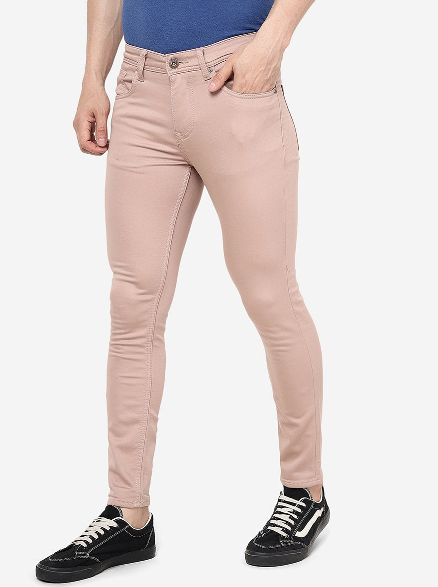 Garnet Pink Solid Urban Fit Jeans | Greenfibre