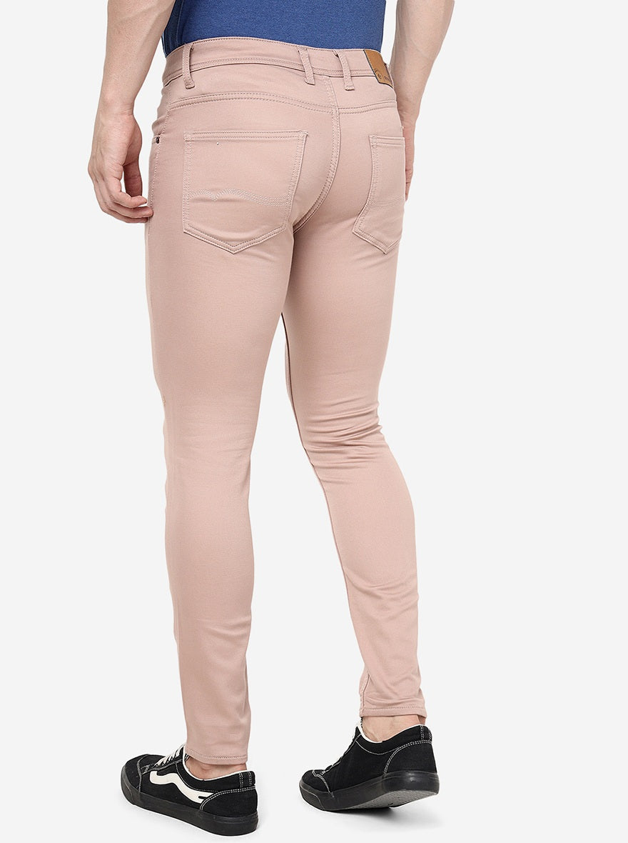Garnet Pink Solid Urban Fit Jeans | Greenfibre