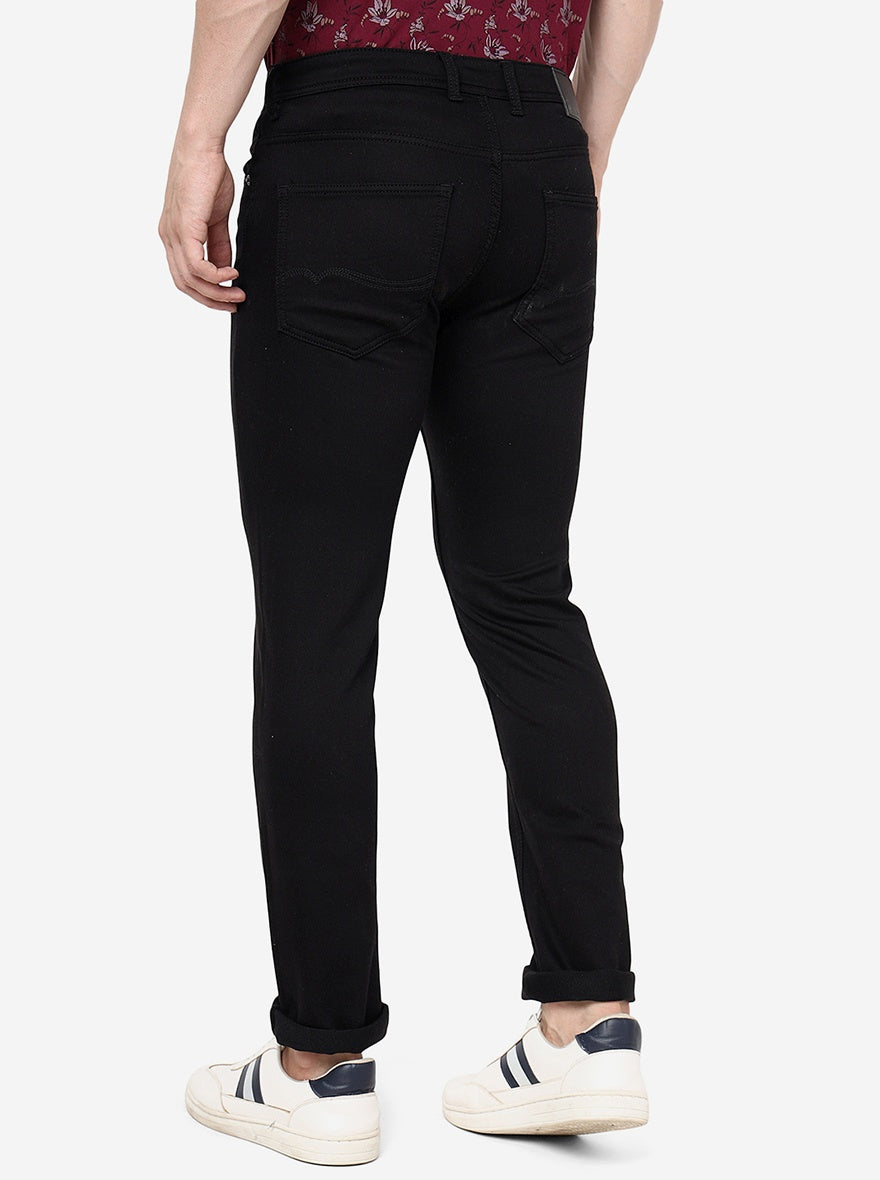 Black Solid Narrow Fit Jeans | Greenfibre