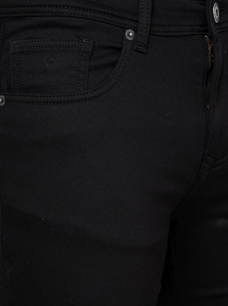 Black Solid Narrow Fit Jeans | Greenfibre