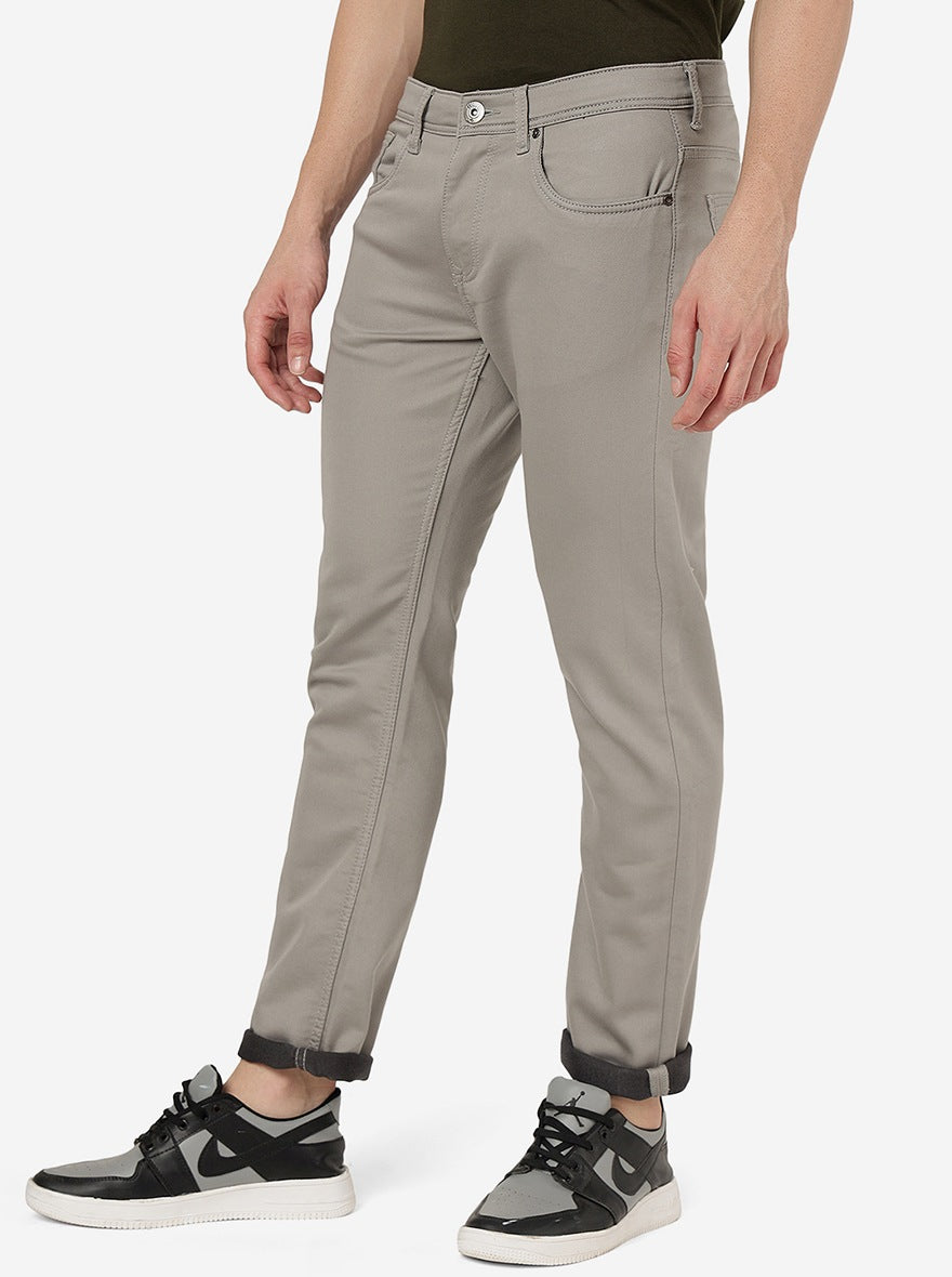 Seal Grey Solid Narrow Fit Jeans | Greenfibre